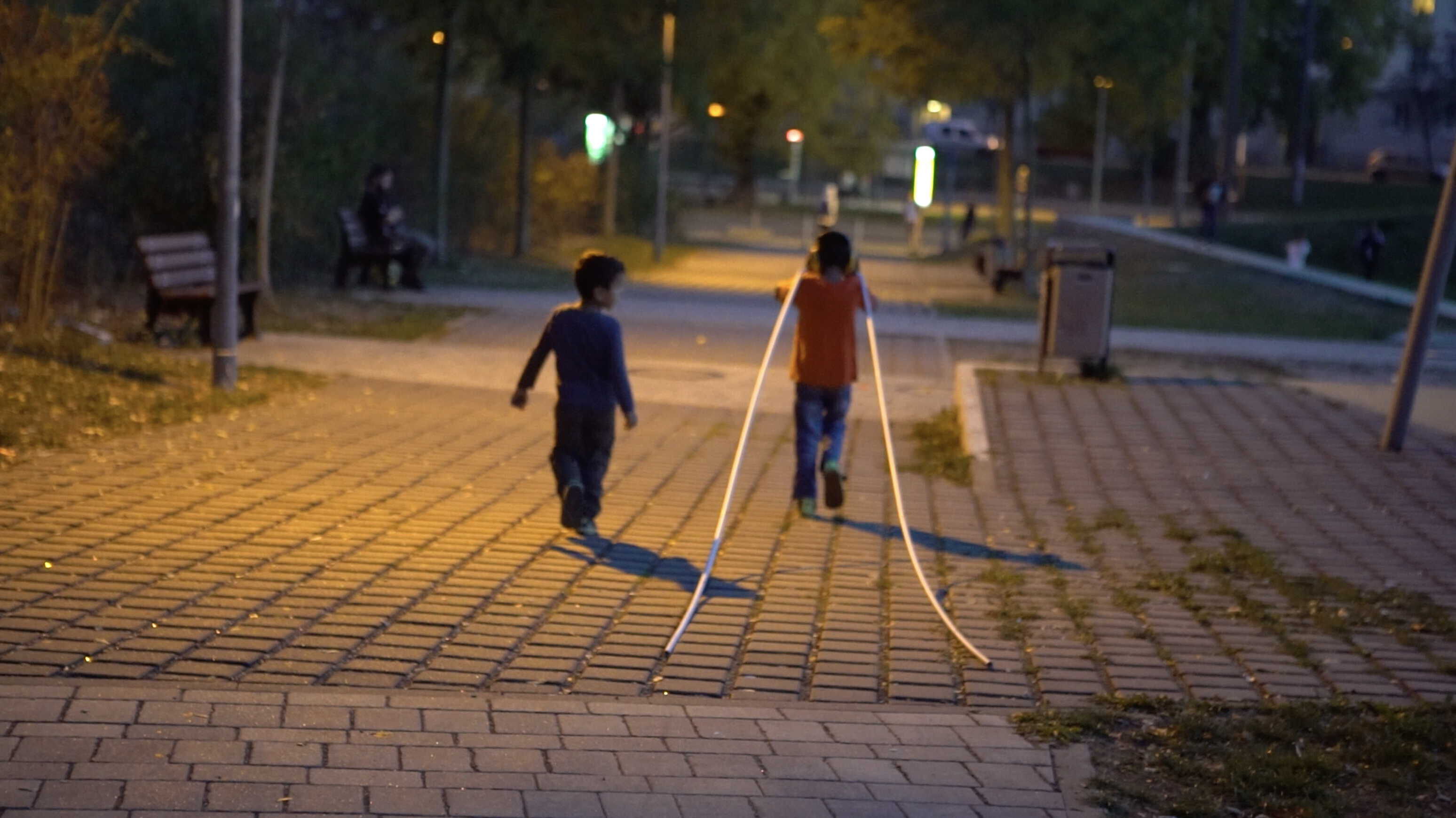 children entering the playground